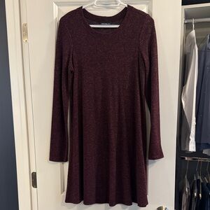 Chic Long Sleeve Burgundy Dress